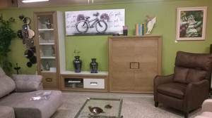 Mueble modular roble combinado con laca