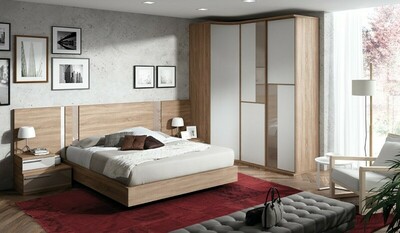 Dormitorio Roble , Blanco y Moka
