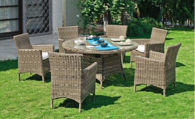 Conjunto mesa y sillones médula sint.